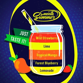 Příchuť Big Mouth Smooth Summer - Mango a citronáda (Lemonade, Forest Blueberry, Tropical Mango, Lime, Wild Strawberry) - 10ml